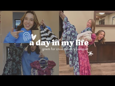 GRWM for my cross country banquet (shopping, hauls, chat, pictures) 🫶🏼🎀💐