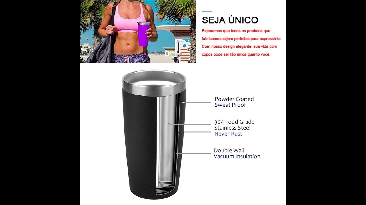 Watch Now Copo térmico personalizado em aço inox Copo térmico personalizado em aço inox