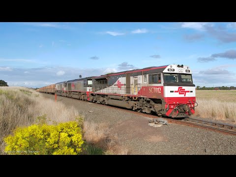 1MA9 SCT Short Mixed Freight Train Approaches Gheringhap (13/8/2023) - PoathTV Australian Railways