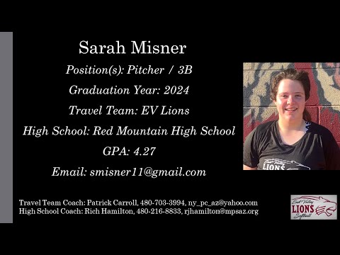 Sarah Misner Softball Skills Video - 2024 Pitcher 3B