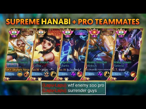 SUPREME HANABI + SUPREME TEAMMATES AUTO WIN ? | HANABI PRO BUILD 2023