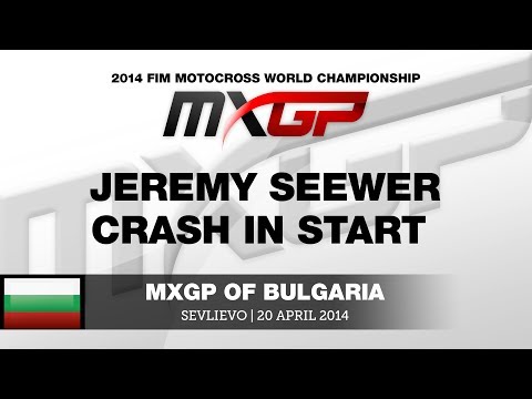 MXGP of Bulgaria 2014 Jeremy Seewer Crash in Start - Motocross