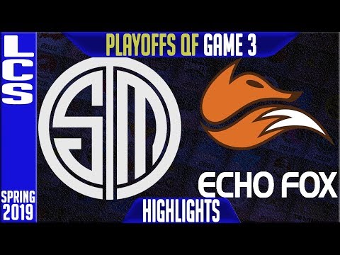 TSM vs FOX Highlights Game 3 | LCS Playoffs Quarterfinals Spring 2019 | Team Solomid vs Echo Fox G3