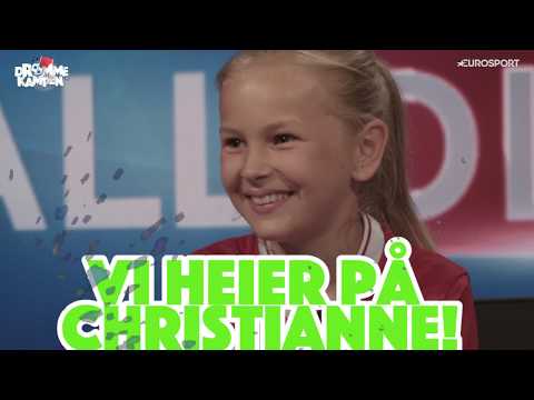 Christianne (9) blir overrasket i Eurosport-studioet