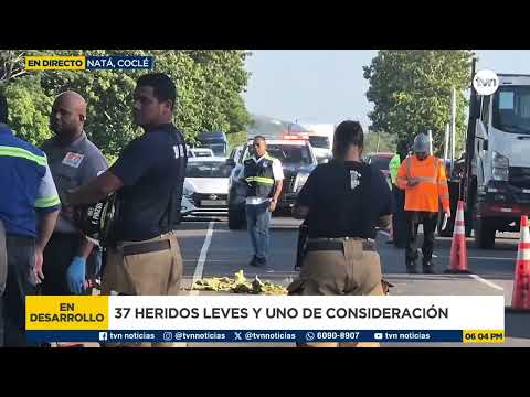 Unos 37 heridos deja accidente de un autobús en Natá