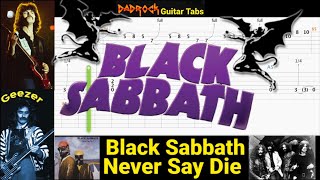 Never Say Die - Black Sabbath - Guitar + Bass TABS Lesson (Request)