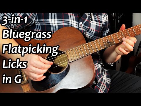 3-in-1 Bluegrass Flatpicking Licks Using Loose Strings | Guitar Licks G Major