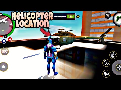 How to Het helicopter in Rope Hero Vice Town | helicopter place in Rope Hero Vice Town @Zaib5