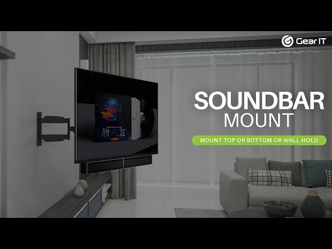 GearIT Sound Bar Mount, Soundbar TV Bracket (Up to 22 lbs) Mount Top or Bottom or Wall Hold