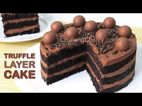 CHOCOLATE TRUFFLE LAYER CAKE WITH WHIPPED GANACHE FROSTING | Recipe | Dessert | Baking Cherry