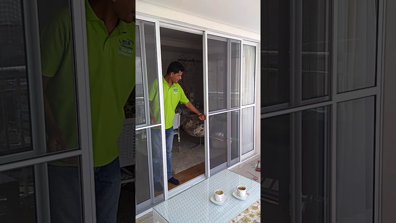 Porta de tela mosquiteiro de correr