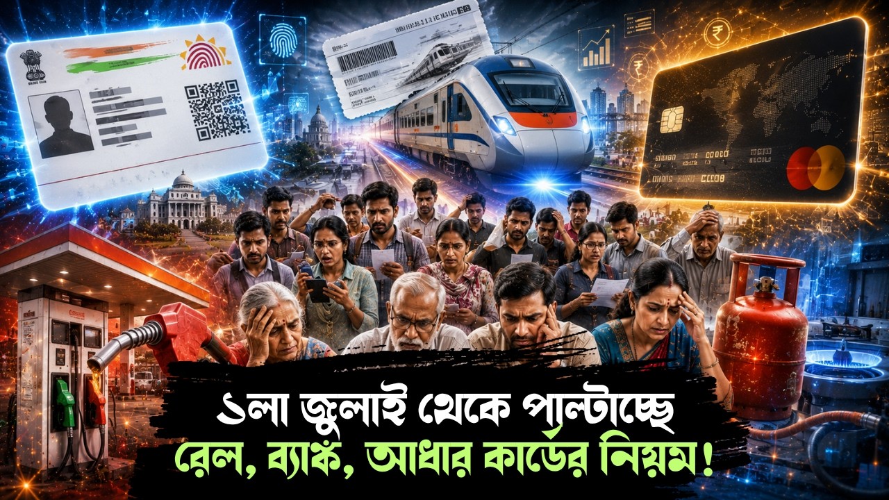 ১লা জুলাই থেকে রেল, ব্যাঙ্কের ক্রেডিট কার্ড, এমনকি আধার কার্ডেও পাল্টাচ্ছে নিয়ম! | 1st July Rules