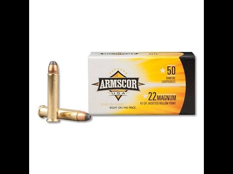 .22Magnum/WMR, 40gr JHP, Armscor (#FAC22M-1N) Velocity Test