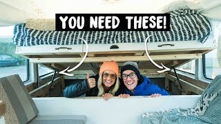 Van Life Bed - Installing GAS STRUTS is a GAME CHANGER!