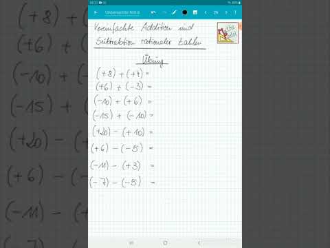 Vereinfachte Addition und Subtraktion rationaler Zahlen  - Übung