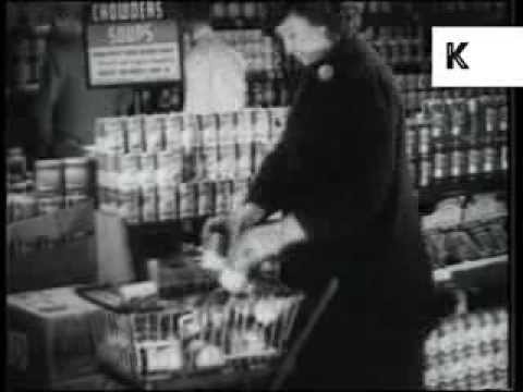 WWII Home Front, USA Grocery Shop Before and After Rationing, Archive Footage