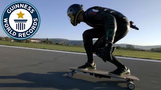Fastest speed on an electric skateboard - Guinness World Records
