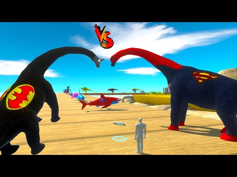 DARK SUPERMAN vs BATMAN BRACHIOSAURUS HELPS FPS AVATAR RESCUE MISSION - ARBS