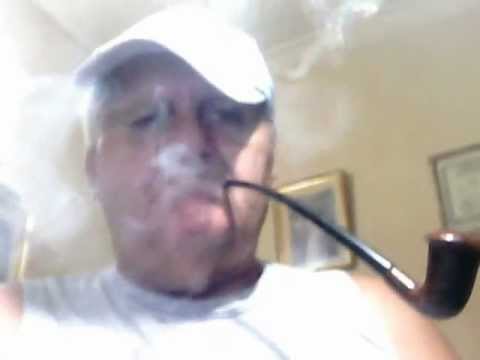 Smoking, my Churchwarden, Calabash, Pipe Tobaccos, with White Hat; Grey TShirt