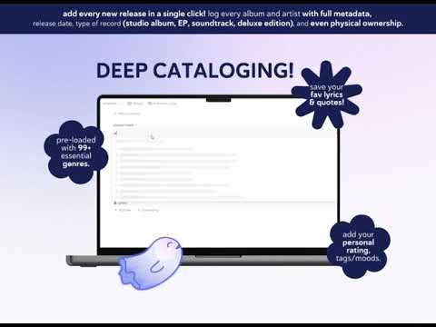 Music Enthusiast Collection Tracker | Digital Notion Tracker