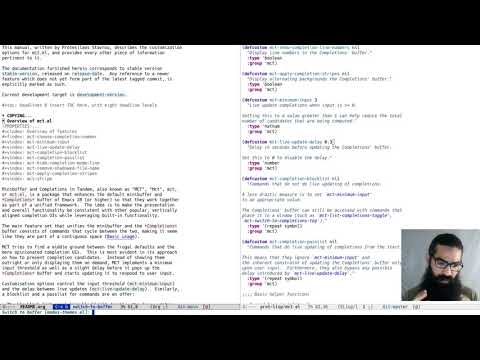 Emacs: Demo of Minibuffer and Completions in Tandem (mct.el)