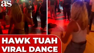 HAWK TUAH girl GOES VIRAL with AWKWARD DANCE floor twerking