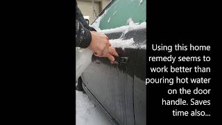 Safely unfreezing a frozen door handle