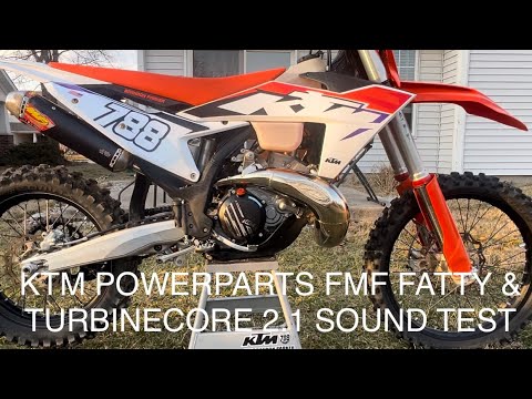 FMF Fatty and Turbinecore 2.1 KTM Powerparts Exhaust vs Stock Exhaust - Sound Test!!
