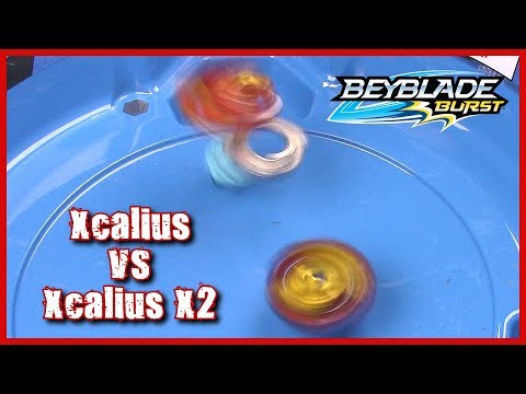 OLD vs NEW! XCALIUS vs XCALIUS X2!! Beyblade Burst Battle (Hasbro)