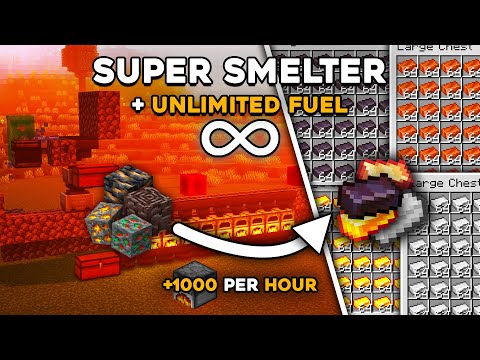 Minecraft EASIEST Super Smelter 1.19 - Fully Automatic & Super Fast !
