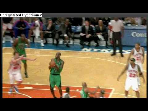 Kevin Garnett With The Crazy Behind The Back Dish too Kendrick Perkins with the slam!