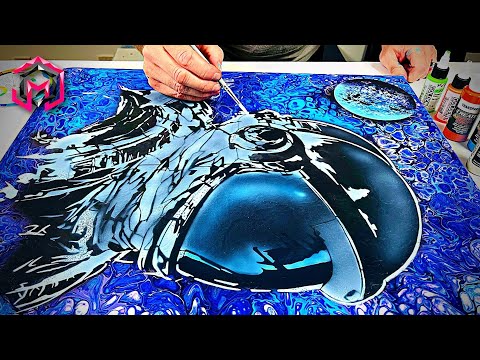 👀MUST SEE! TAKE YOUR ART to the NEXT LEVEL  Acrylic Pouring or Fluid Art and Airbrush Embellishment