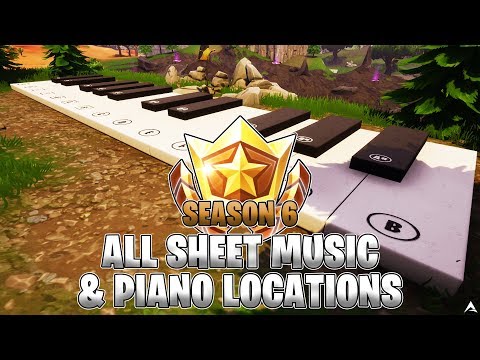 Sheet Music and Piano LOCATIONS! Week 6 Challenges (Fortnite Season 6)