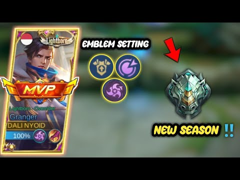 PUSH AWAL SEASON HARD GAME ⁉️ SETTING UPDATE EMBLEM TERBARU DAN BUILD GRANGER TERSAKIT 2023