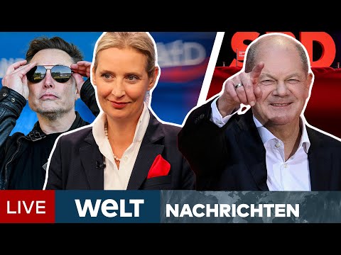 Video Thumbnail: PARTEITAG: AfD Rückenwind für Weidel nach Musk-Gespräch? SPD Parteitag in Berlin mit Scholz | LIVE