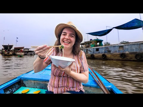 EXPLORING THE MEKONG DELTA'S BIGGEST FLOATING MARKET - We Ate Noodles On A Boat! (Vietnam Vlog 2019)
