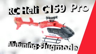 RC Helikopter EC 135 C159 Pro von Aliexpress mit Höhenhaltesensor, Alurotorwelle und extra Flugmode