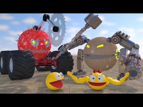 Pacman vs Monsters Compilation | Pacman Universe – Power Robot Animation Scenarios | StrEat