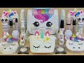 Единорог слайм. 🦄💤❄️ Добавляю в слайм косметику, блестки и бусины. 👑 ASMR Slime Video 1080p.