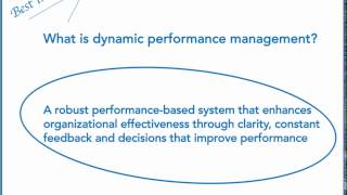 Dynamic performance management framework (8 minutes)