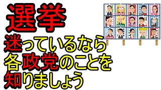 【選挙】迷っているなら各政党のことを知りましょう