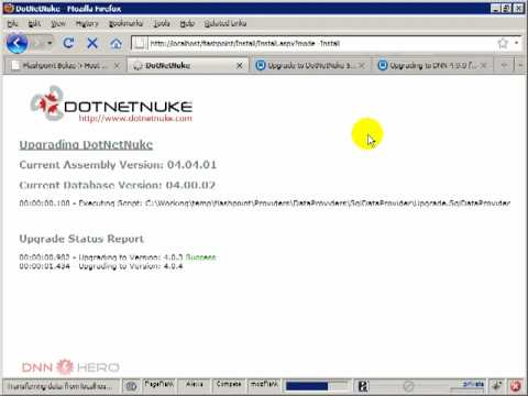 Dotnetnuke DNN Tutorial - How to upgrade a DotNetNuke website - part 1/2 - Video #6
