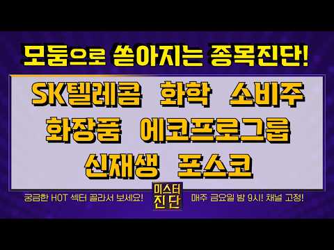 SK텔레콤/LG화학/SK케미칼/이마트/CJ제일제당/한국화장품/아모레퍼시픽/에코프로/한화솔루션/OCI/POSCO홀딩스_종목진단[이종복 전문가_미스터진단 2부] #미스터진단 #이종복 영상 썸네일