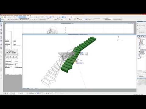 Archicad 18   GDL Grundlage für beliebige gewinkelte Stiegen4   zB  Viertelgewendelte Stiege   3D La