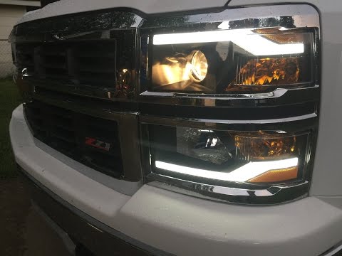 Winjet Headlights w/DRL for 2014-2015 Chevrolet Silverado