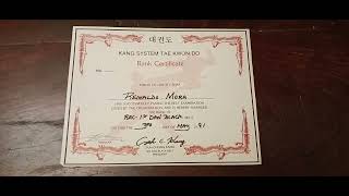 From the Archive: My black belt certificate!
