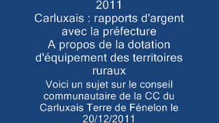 preview picture of video 'Carluxais : rapports d'argent avec la préfecture (2011)'