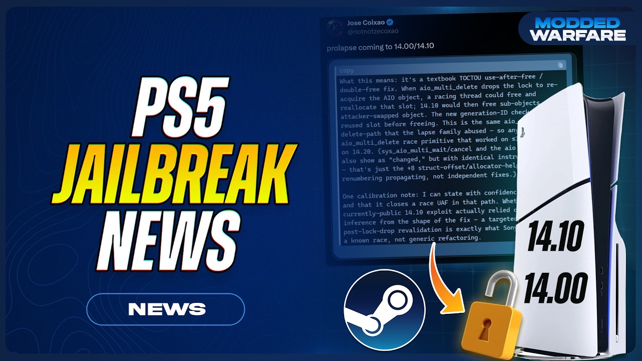 PS5 Jailbreak News: 14.10/14.00 Prolapse, Steam on PS5, Linux Updates & More!