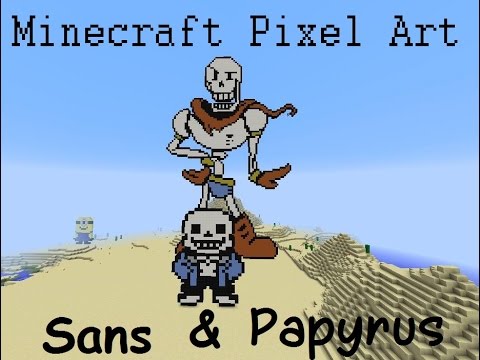 Minecraft Pixel Speed Art: Sans and Papyrus from Undertale