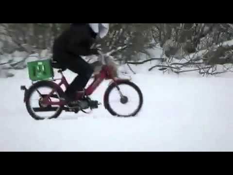 Douglas Wilhelm On A Puch Maxi Moped He Built That Drives Underwater!